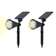 thumbnail image 1 of Paquete de 2 focos solares LED para exteriores, para iluminación de paisajes, patios y jardines., 1 of 5