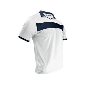 Snix - Polera De Futbol Infantil Zid Blanca Franja Azul Marino Talla 12
