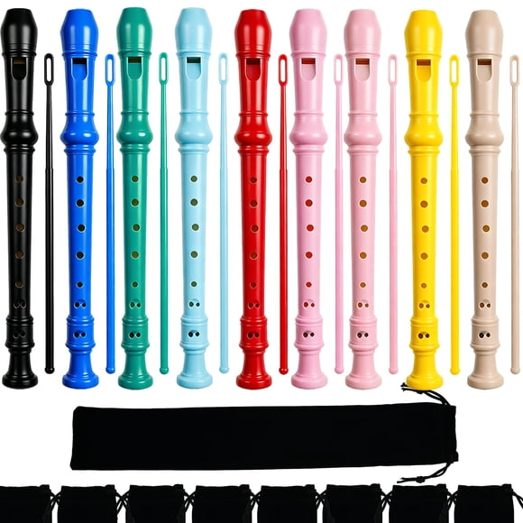 Flauta dulce Miokun 32 cm 8 agujeros – Pack de 9 unidades multicolor