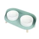 thumbnail image 3 of Comida Para Perros Alimentador De Agua Cuencos Dobles Comer Beber Anti Vómitos Soporte Verde, 3 of 5