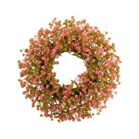 Magideal - Corona Para Puerta De Entrada, Corona De Flores Artificiales, Corona Redonda De Primavera Y Verano, Guirnalda Colgante Para Decoración De Ventanas De Rosa