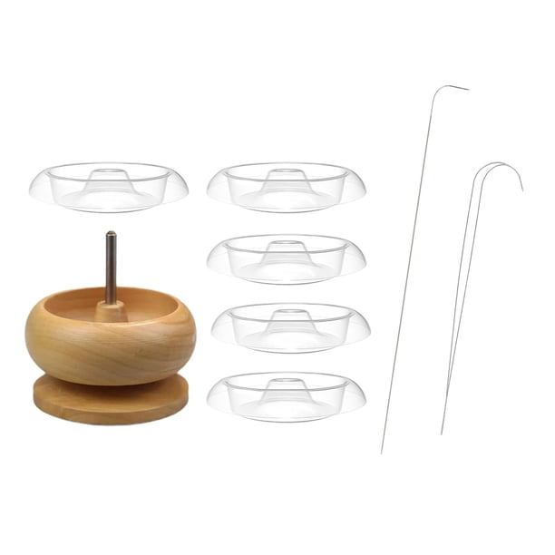 Cuenco giratorio para cuentas, para ensartar cuentas de forma rápida y eficiente, soporte para cuentas, cuencos para cuentas de arcilla, manualidades, Aguja curva BigEye