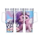 thumbnail image 1 of My Little Pony Vaso aislado de acero inoxidable con asa, diseño temático, regalo para familia, amigos y fans; incluye pajita y encaja en el portavasos estándar, 40 oz, 1 of 6