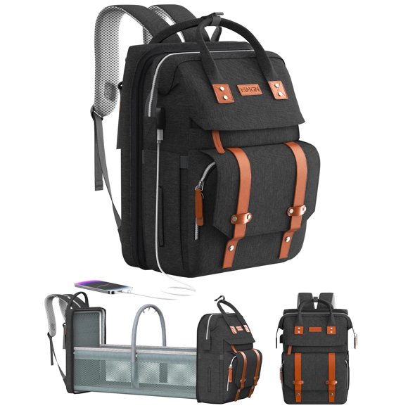Mochila Bolsa de Pañales ISMGN 25 L con Estación Cambiadora – Negra