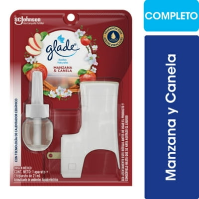 Desodorante Ambiental Eléctrico Kit Aceite Natural Manzana Canela Blister 21 Ml Glade