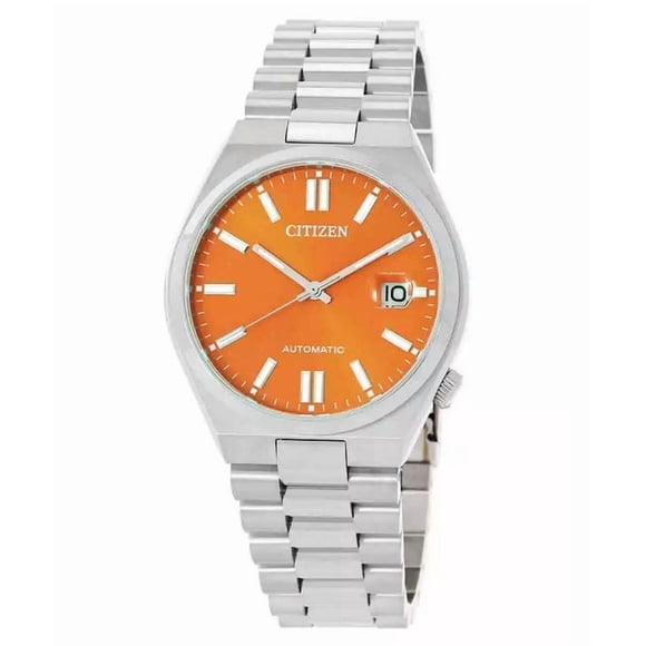 Reloj Automático Citizen Tsuyosa Acero Inoxidable Esfera Naranja Hombre