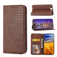 Funda Flip Foxdock Para Iphone 6 , Estilo Billetera Con Diseño Rombo, Correa De Mano Y Soporte, Uso Diario