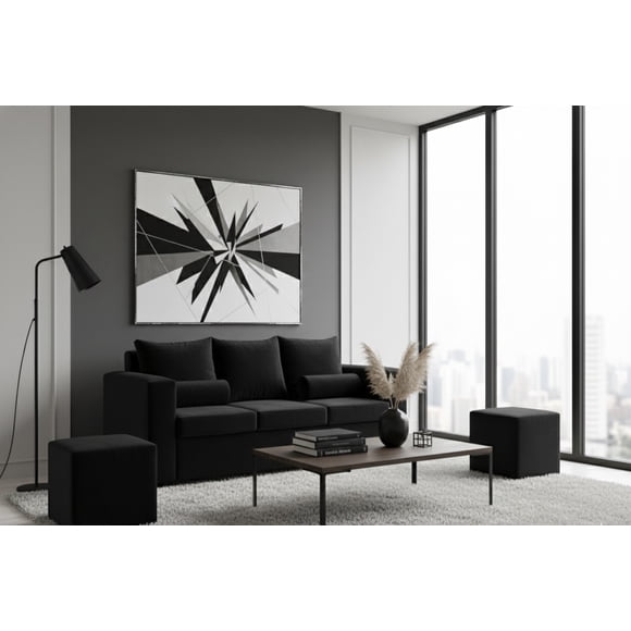 Sofa princess 3c 2 puff felpa