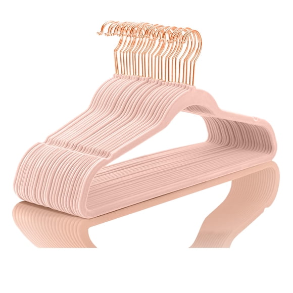 Velvet Hangers MIZGI Premium (paquete de 30), color rosa rubor, muy resistente