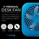 thumbnail image 2 of Ventilador a batería O2COOL Treva de 5 pulgadas, 2 velocidades, azul, paquete de 2, 2 of 6