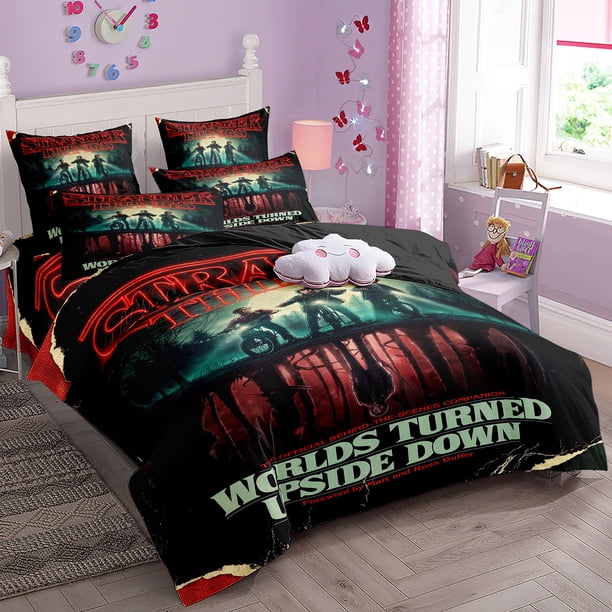 Strange Story Quilt Cover Three-Piece Set Printed Cartoon Anime Bedding