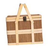 Bothyi - Cesta De Picnic De Doble Capa, Cesta Grande De Almacenamiento De Alimentos Para Frutas, Aperitivos, Pan L