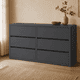 thumbnail image 3 of Cómoda "Arauco" 6 Cajones Mueble de Pino Natural Minimalista - Gris Grafito - 150x40x90 cm, 3 of 3