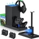 thumbnail image 1 of Soporte de enfriamiento con base de carga de doble controlador para Xbox Series X, almacenamiento para auriculares y discos de juego, 2×1400mAh baterías recargables, 1 of 8