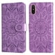 thumbnail image 3 of Funda tipo cartera FOXDOCK para iPhone X/Xs , diseño girasol en relieve, cuero PU, cierre magnético, soporte y tarjetero, 3 of 5