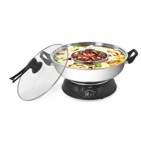 Olla eléctrica Shabu Shabu SPT SS-303 2 en 1 con cuenco de acero inoxidable
