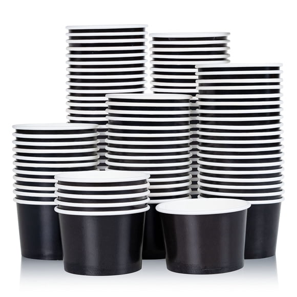 Vasos De Papel Para Helado 160 Ml 100 Unidades Color Negro 5 5 Oz