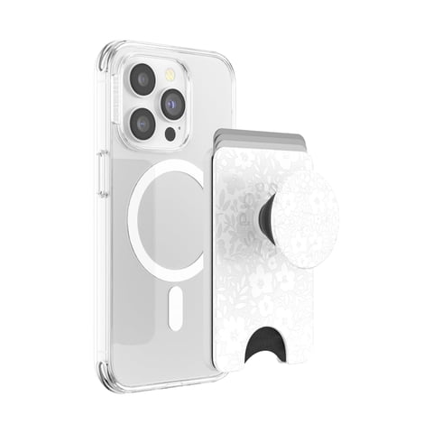 Funda Para Teléfono Popsockets Popwallet Blanco Con Agarre Expandible Y Adaptador Magsafe
