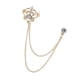thumbnail image 2 of Insignia De Pin De Solapa Elegante Para Hombre Pin De Broche De Cadena De 2 Capas Para Traje De Esmoquin Dorado, 2 of 3