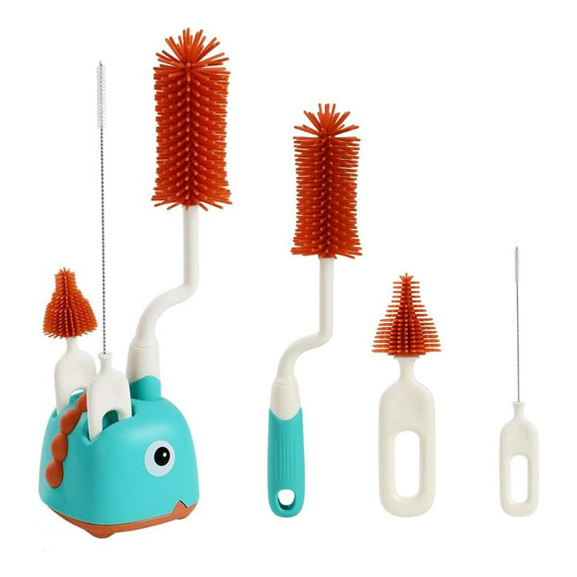 Genérico - Set 2 Cepillos Limpieza Mamadera 4en1 Soporte Bebe Lau