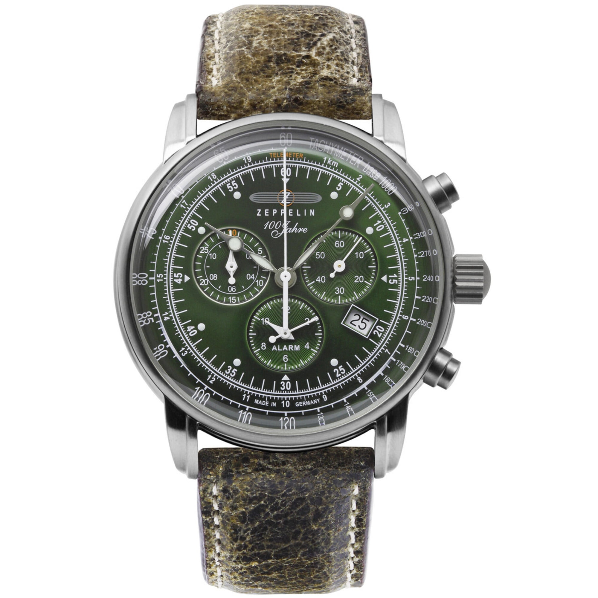 Reloj Analógico Zeppelin 100 Jahre Cronógrafo Verde Hombre