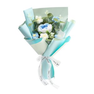 Magideal - Decoración De Flores De Flor De Crochet Decoración De Flores Preservada Arreglo Floral Flor Artificial Hecha A Mano Para El Hogar Mamá De Acción De Azul