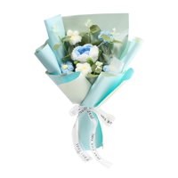 Magideal - Decoración De Flores De Flor De Crochet Decoración De Flores Preservada Arreglo Floral Flor Artificial Hecha A Mano Para El Hogar Mamá De Acción De Azul