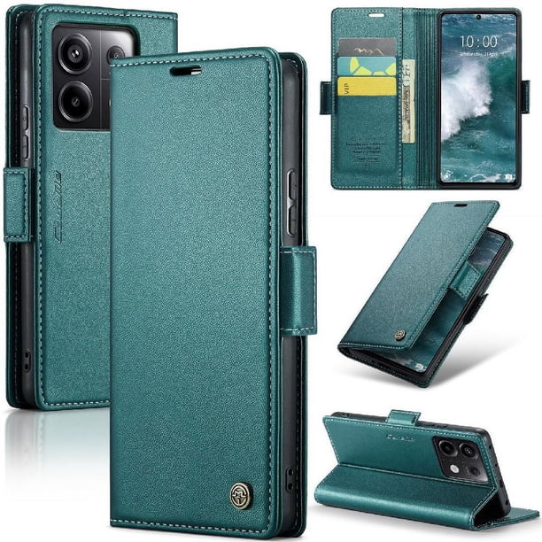 CaseMe tipo cartera Xiaomi Redmi Note 13 Pro 5G con cierre magnético, RFID, tarjetero, soporte, carga inalámbrica