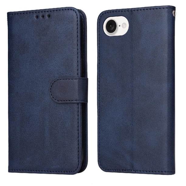 Funda Billetera para iPhone 16e con Porta Tarjetas y Soporte Ajustable Azul