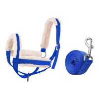 Ioensy - Cabestro Para Vaca Con Cuerda Guía Ranch Ajustable Para Caballos, Bueyes Y Ovejas Azul M