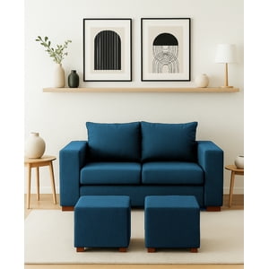 Dkora - Living Cedric 2 Cuerpos + 2 Pouf Calipso