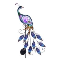 Ioensy - Estatua De Pavo Real Para Exteriores Con Luces Solares Lámpara Solar De Pavo Real Para Jardín