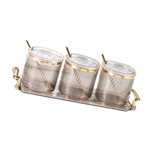 Magideal - Juego De Recipientes Para Condimentos, Tarro De Especias, Estante Para Especias, Botella Para Condimentos, Sal, Pimienta, Azúcar, Organizadores De Gris