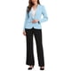 thumbnail image 2 of INSPIRE CHIC Blazers para Mujeres Regreso a Clases Conjunto de Maestra Casual de Negocios Chaqueta de Trabajo de Oficina con un Botón Frontal de Manga Larga con Hombreras S Azul Cielo, 2 of 6
