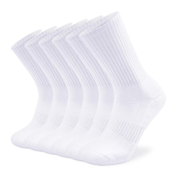 Calcetines deportivos para entrenamiento de tripulación SOX TOWN, acolchados, unisex, blancos