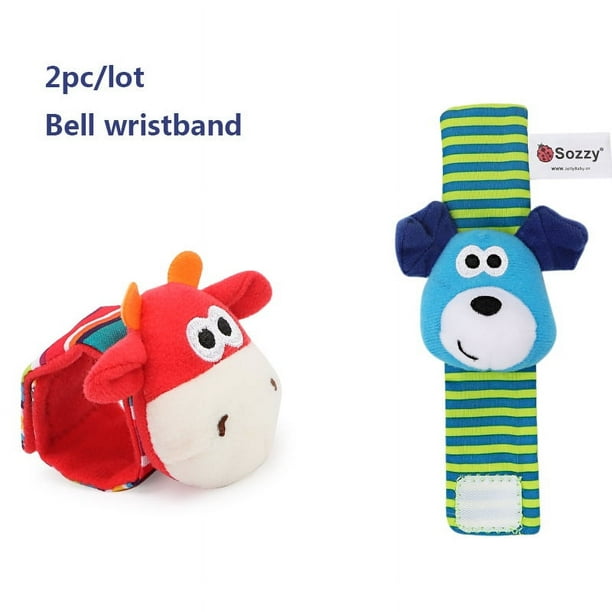 New Newborn Baby Animal Watch With Wrist Strap Socks With Rattle Bell Newborn Baby Puzzle Early Education Toy