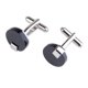 thumbnail image 2 of Gemelos Cuff Link Cufflinks Para Hombres De Acero Inoxidable - Piedra Negra, 2 of 3