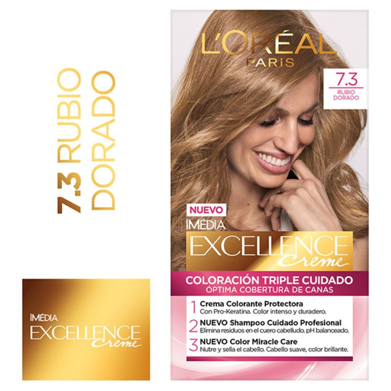 Coloración Cabello 7.3 Rubio Dorado 1 Un Excellence