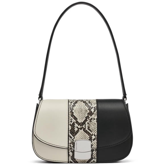 Bolso de hombro Calvin Klein Alina Flap Black Multi Snake