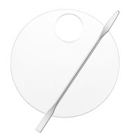 Magideal - De Mezcla De Maquillaje Cosmético Portátil, Pintura Al Para Decoración De Uñas, Base De Pintura, Tablero De Pintura De Mezcla De Colores, , Redondo Con Varilla Redondo Con Varilla Mezcladora