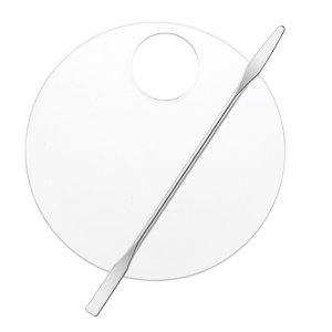 Magideal - De Mezcla De Maquillaje Cosmético Portátil, Pintura Al Para Decoración De Uñas, Base De Pintura, Tablero De Pintura De Mezcla De Colores, , Redondo Con Varilla Redondo Con Varilla Mezcladora