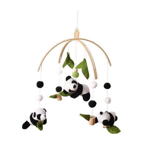Magideal - Bebé Cuna Móvil Juguete Bebé Colgando Sonajeros Juguetes Bambú Hoja Panda Linda Cama Campana Bebé Sonajero Juguete Para Dormitorio Cochecito Cuna Bebé