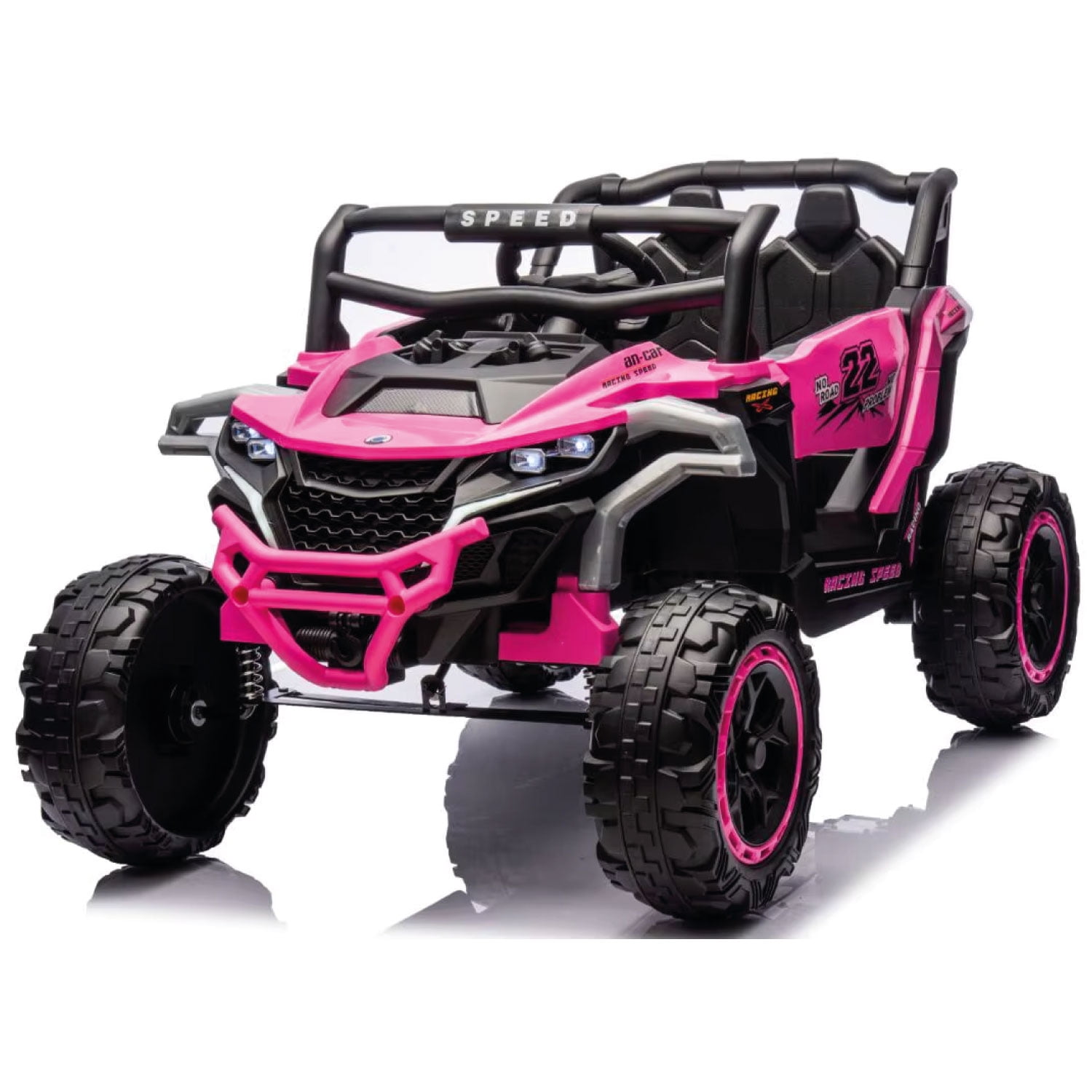 Mundo Online - Jeep Eléctrico Niños Todo Terreno 4 X 2 , Control, Luces Led Rosado