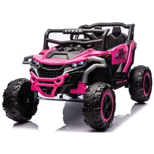 Mundo Online - Jeep Eléctrico Niños Todo Terreno 4 X 2 , Control, Luces Led Rosado
