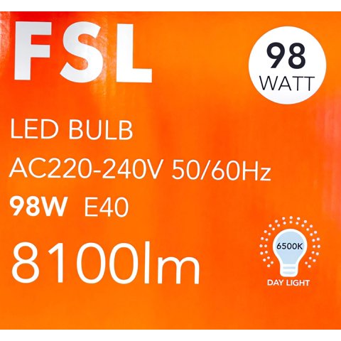 Ampolleta Led Alta Potencia 98W/E40 6500K – Fsl