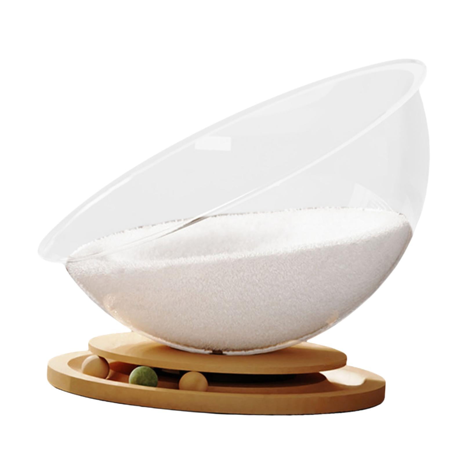 Magideal - Cama Para Gatos Semicápsula Nido Para Dormir Interior Y Exterior Fácil Montaje Bolas De Seguimiento Centro De Actividades De Juguetes Muebles Para Gat Madera Con Estera S