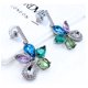 thumbnail image 2 of Aros Colgantes Flor Colores, Cristal Austriaco, Regalo Mujer Plateado, 2 of 6