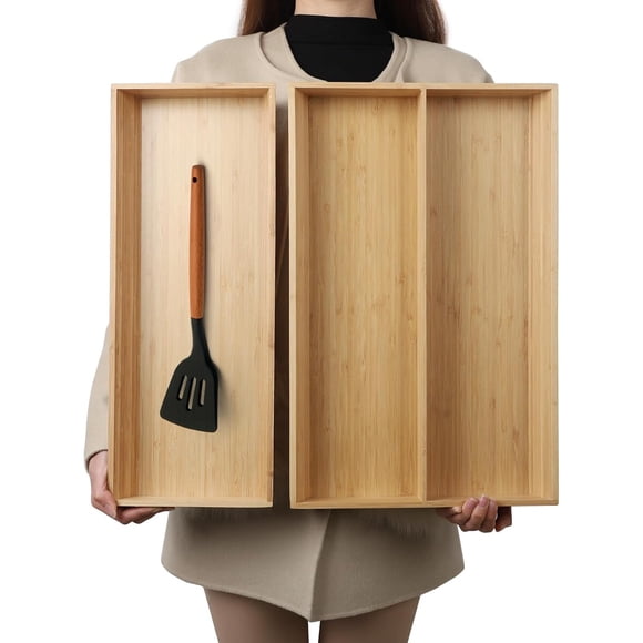 Organizador de Cajón BAMOTTO VShaped 19 in 50 cm de Bambú, 2 Piezas