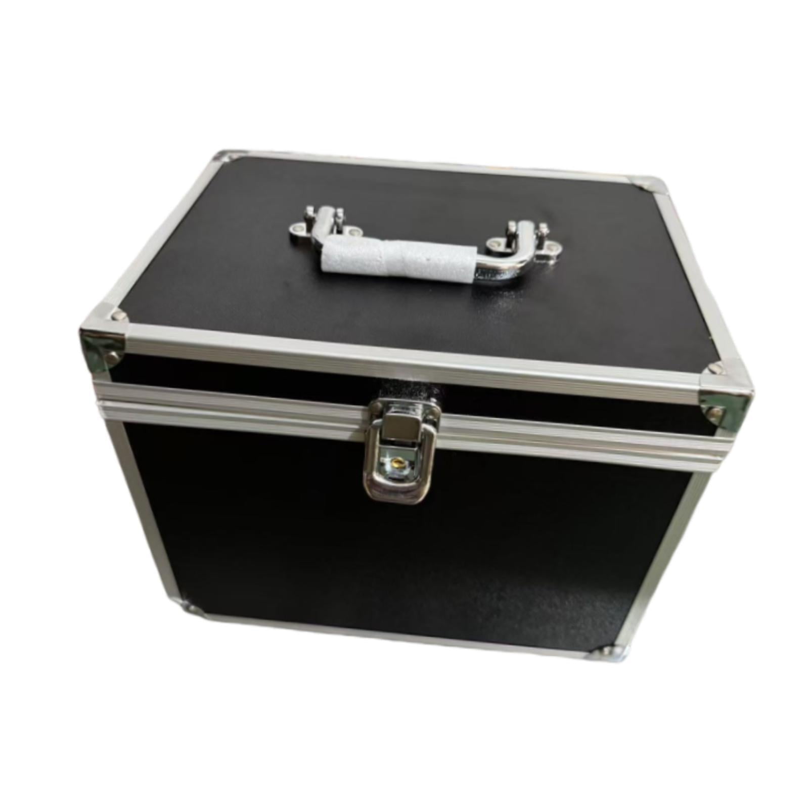 Magideal - Estuche De Maquillaje Con Asa, Organizador De Maquillaje De Aluminio, Elegante Estuche Para Suministros De Manicura, Caja De Almacenamiento De Para