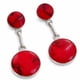 thumbnail image 2 of Aros Granate Circular Plata 950 Tornillo Mariposa Colgantes Mujer Elegantes Piedra Roja., 2 of 3